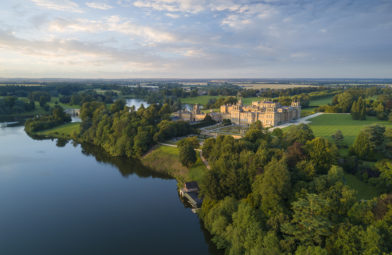 Blenheim Palace aerial summer lake water terrace
