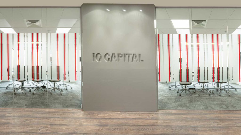 IQ Capital make brand identity a key feature of their workplace as COEL fit out their office.